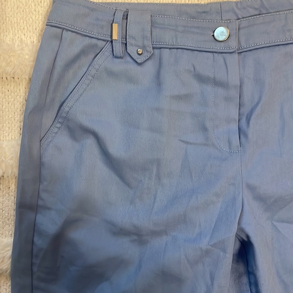 Larry Levine crop pants blue capri cotton size 10 - Picture 3 of 11